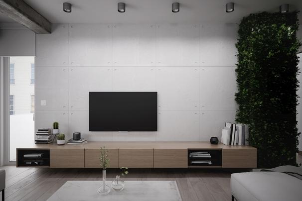 Braunes Hängeboard Wohnzimmer